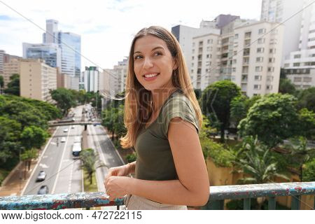 Young Beautiful Brazilian Woman In Sao Paulo, Brazil