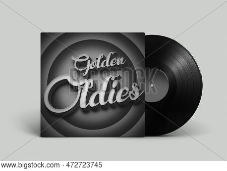 Golden Oldies Vinyl Album Cover Illustration Isolated
