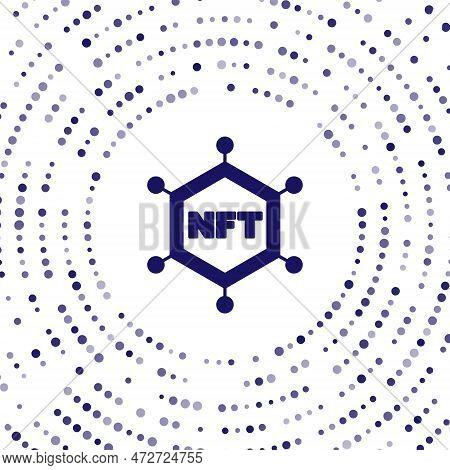 Blue Nft Blockchain Technology Icon Isolated On White Background. Non Fungible Token. Digital Crypto