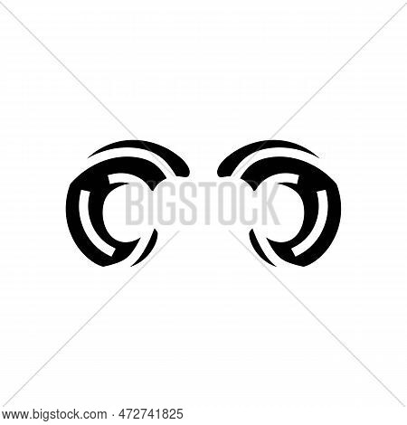 Bighorn Horn Animal Glyph Icon Vector. Bighorn Horn Animal Sign. Isolated Symbol Illustration