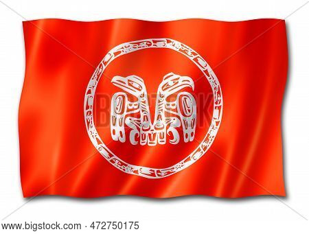 Haida People Ethnic Flag, Canada. 3d Illustration