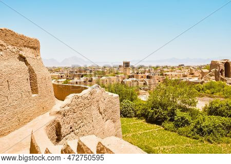 Top View Of The Ancient City Of Maybod. Iran. Property Of Ancient Persia.