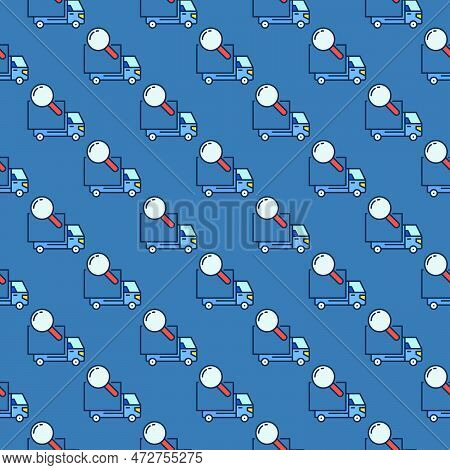 Delivery Truck And Magnifier Vector Trucks Search Concept Colored Seamless Pattern