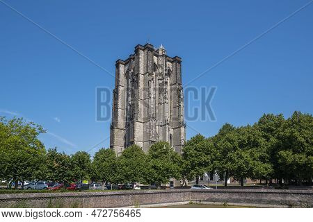 Sint Lievensmonstertoren, Tower Of The Sint Lievens Minster In Zierikzee. Provinz  Zeeland In The Ne