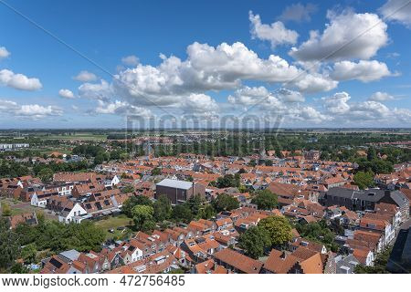 City View, View From Sint Lievensmonstertoren. Zierikzee In The Provinz  Zeeland In The Netherlands