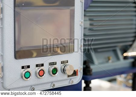 Modern Industrial Explosion Proof Control Console. Selective Focus.