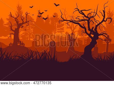 Old Cemetery Halloween Background