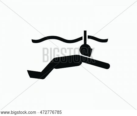 Snorkeling Icon Snorkel Man Dive Diving Water Sport Activity Vector Black White Silhouette Symbol Si