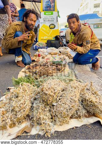 Rastafarian Traditional Healers Selling Natural Medicine On City Street