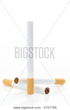 Cigarettes Over Whitevertical Composition