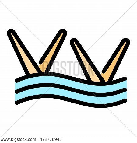 Synchronized Swimming Icon. Outline Synchronized Swimming Vector Icon For Web Design Isolated On Whi