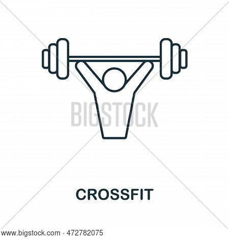 Crossfit Line Icon. Monochrome Simple Crossfit Outline Icon For Templates, Web Design And Infographi