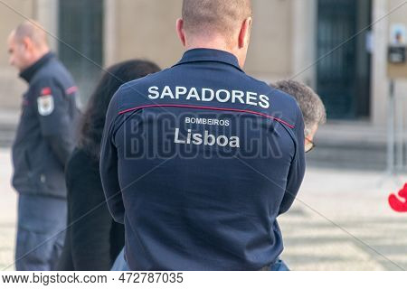 Lisbon, Portugal - December 5, 2022: Sapadores Bombeiros Lisboa (fireman Lisbon).