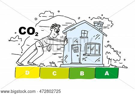 A Person Is Moving His House Towards Environmental Friendliness And Reducing Co2 Emissions. The Conc