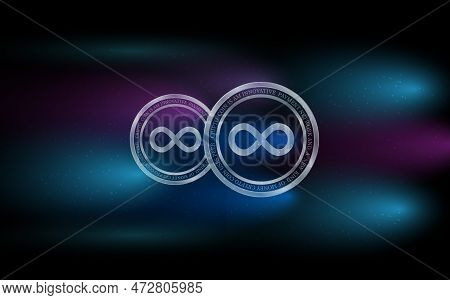 Abstract Glowing Fractal Lines Mesh Digital Background