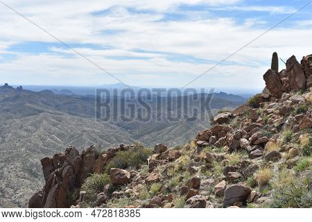 Rugged Landscape, Hiking At Picketpost Mountain In Arizona