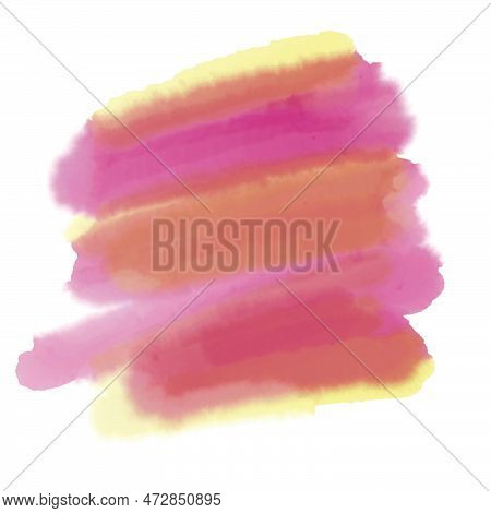 Abstract Watercolor Pink Splach On White Background. Hand Drawing Illustration