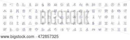 Human Resources Line Icons Signs Set. Design Collection Of Personnel, Recruiting, Development, Hirin