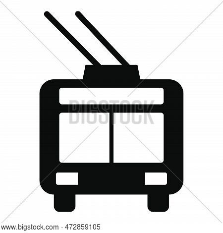 Trolleybus Electric City Transportation Urban Public Transport Trolley Bus Icon Black Color Vector I