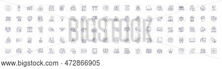 Knowledge Line Icons Signs Set. Design Collection Of Understand, Learn, Wisdom, Realize, Insight, Co