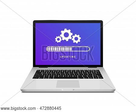 Software Update Laptop Computer Upgrade. Load Software Update System Concept Hardware