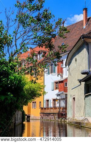 Traditional Colourful Half-timbered Houses Alongside The Lauch River In Petite Venice District In Co