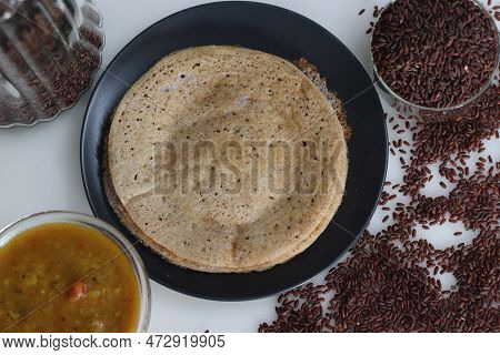 Soft Spongy Pancakes Made Of A Fermented Batter Of Poongar Rice And Lentils. Poongar Rice Soft Dosa