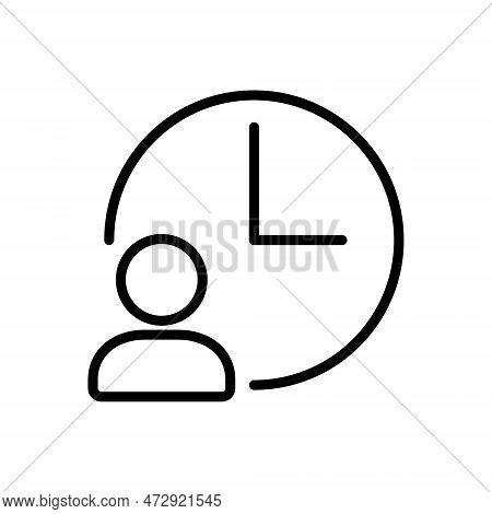 Time Management Outline Vector Icon. Time Management Stock Vector Icon For Web, Mobile App And Ui De