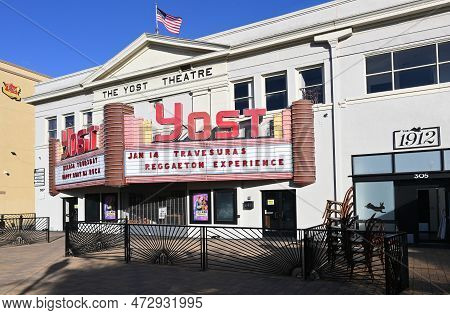 Santa Ana, California - 17 Jan 2023: The Yost Theatre And The 1912 The Most Stylish Event Venue For 