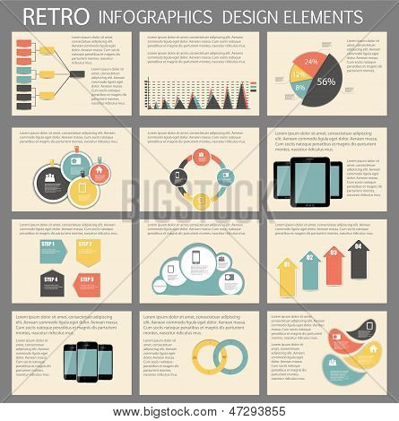 Retro vintage Infographic skabelon business vektor illustration