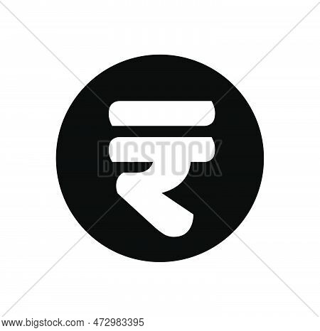 Indian Rupees Symbol In Round Shape. Indian Rupees.