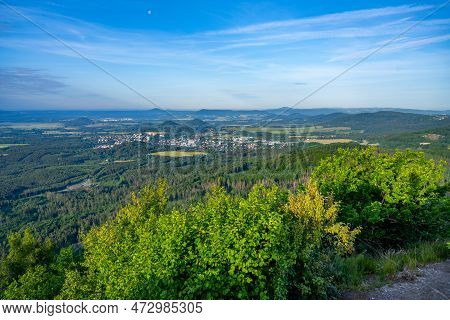 View Of The Summer Landscape With The Town Of Novy Bor From The Viewpoint On The Klic Mountain. Lusa