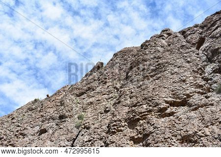 Steep Cliff At Top Of Picketpost Mountain Hike In Arizona
