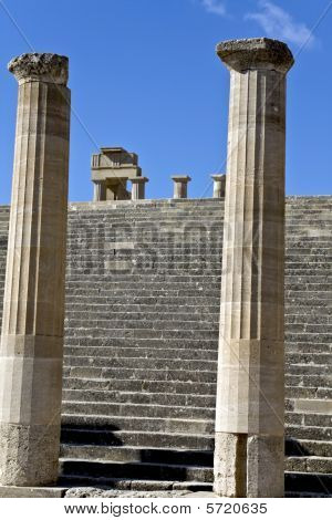Lindos archeologické naleziště na ostrově Rhodos, Řecko