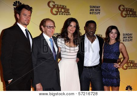 Josh Duhamel, Philip Berk, Katie Holmes, Blair Underwood, Gia Mantegna  at the 68th Annual Golden Globe Awards Nominations Announcement, Beverly Hilton Hotel, Beverly Hills, CA. 12-14-10