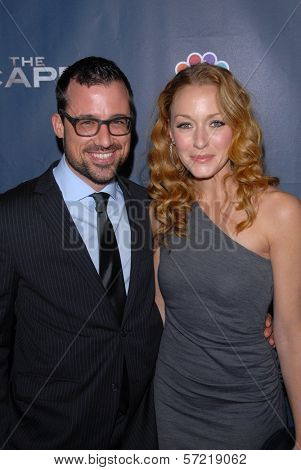 Jennifer Ferrin and Zach Bliss at the premiere party for NBC's 