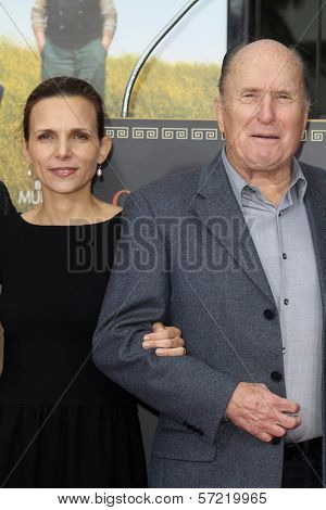 Robert Duvall and wife Luciana Pedraza at Robert Duvall's Hand and Footprint Ceremony to celebrate his 