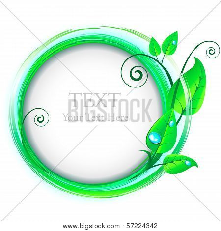 Concept Of Natural Design.vector Frame With Brushstrokes And Leafs.