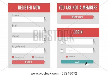Login form in modern flat UI design