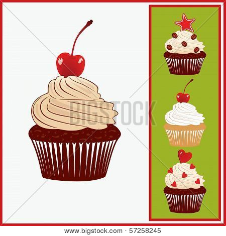 Set of appetizing cakes.