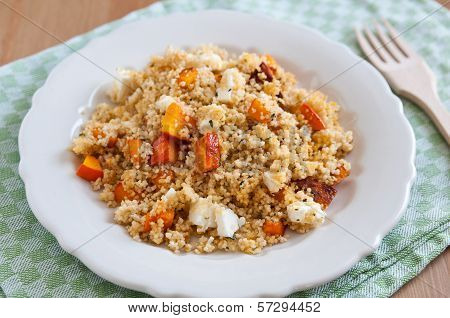 Autumn Couscous Salad with pumpkin and feta cheese