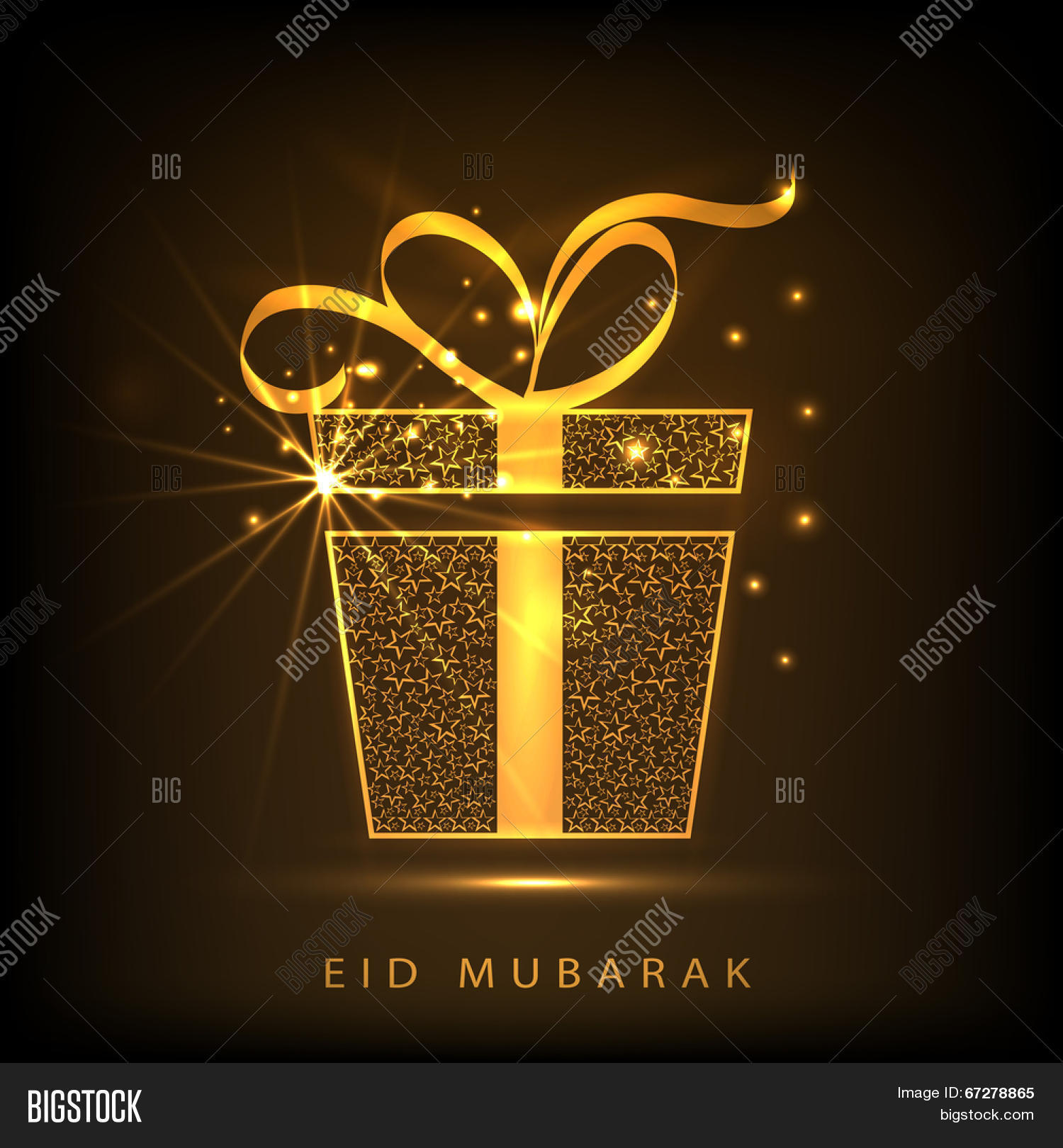 Shiny Golden Gift Box Vector & Photo (Free Trial) | Bigstock