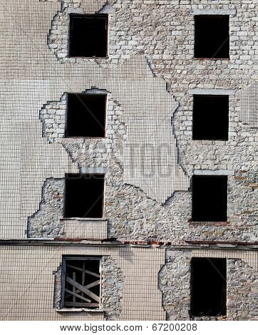 Wall Of Old Destroyed House