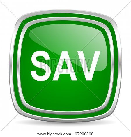 sav glossy computer icon on white background