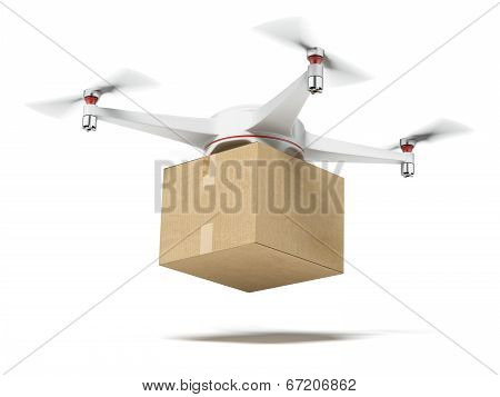 White Quadrocopter Carrying Carton Box