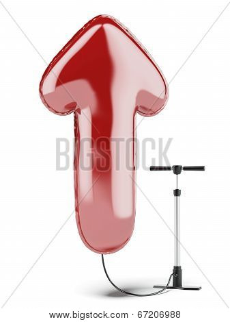 Pump With A Balloon In The Shape Of Arrow