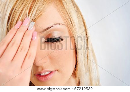 Woman On Gray Background