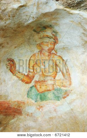 Nástěnné malby v Sigiriya skalní klášter, Srí Lanka
