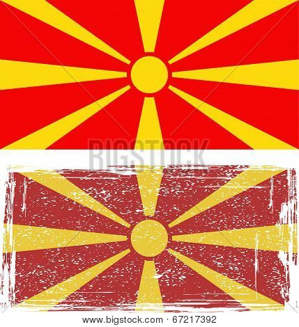 Macedonian grunge flag. Vector illustration