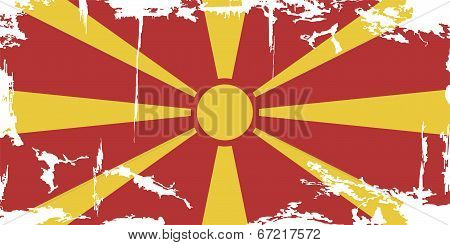 Macedonian grunge flag. Vector illustration